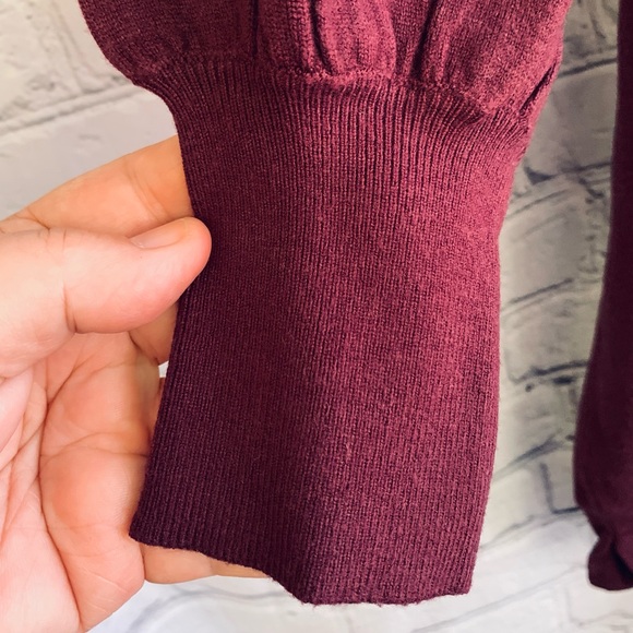 BB Dakota Womens Sweater Dress Red Burgundy Slit Crew Neck Long Sleeve Small - Picture 7 of 10